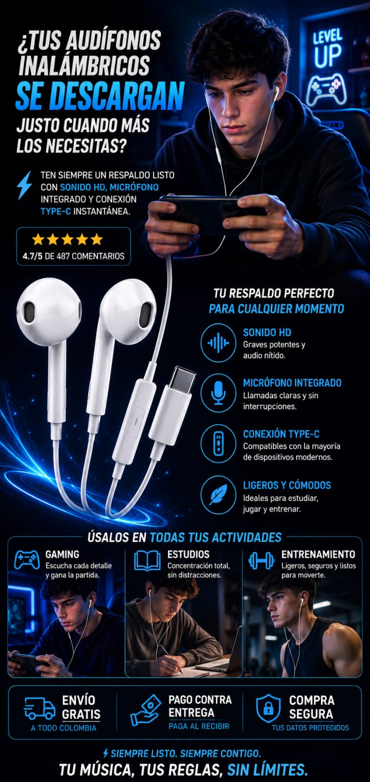 Audifonos Tipo C